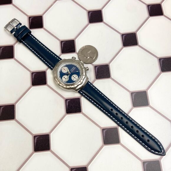 Vintage 1995 GUESS Waterpro Men’s Unisex Chronograph Watch with Original Case - Picture 9 of 16